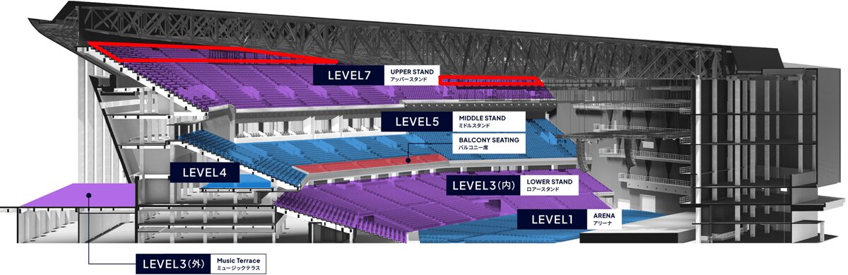 Kアリーナ横浜の天井席