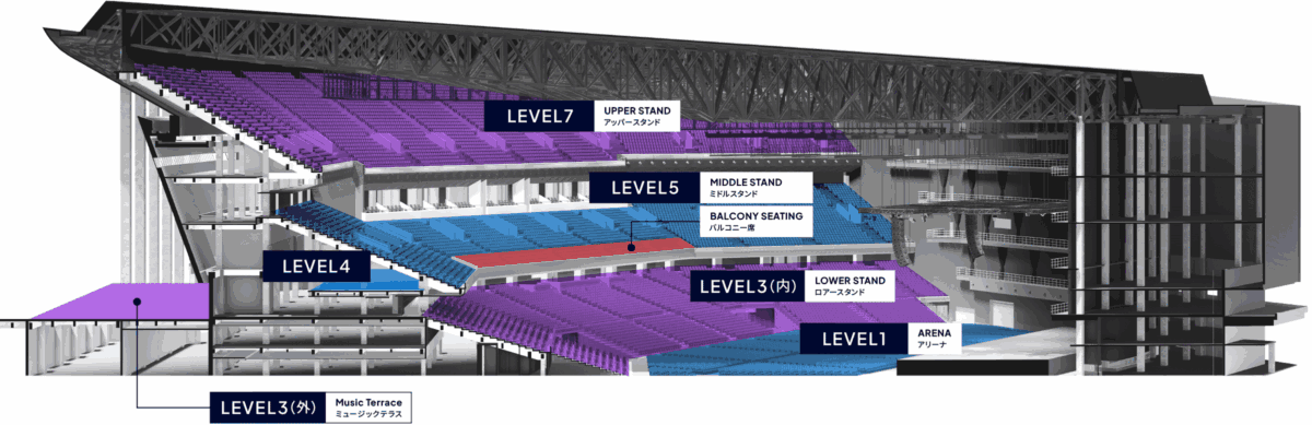 Kアリーナ横浜の座席シート